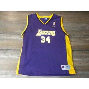 Champion L.A. Lakers Shaquille O'Neal‎ Jersey Youth XL Purple Vintage 90s Shaq